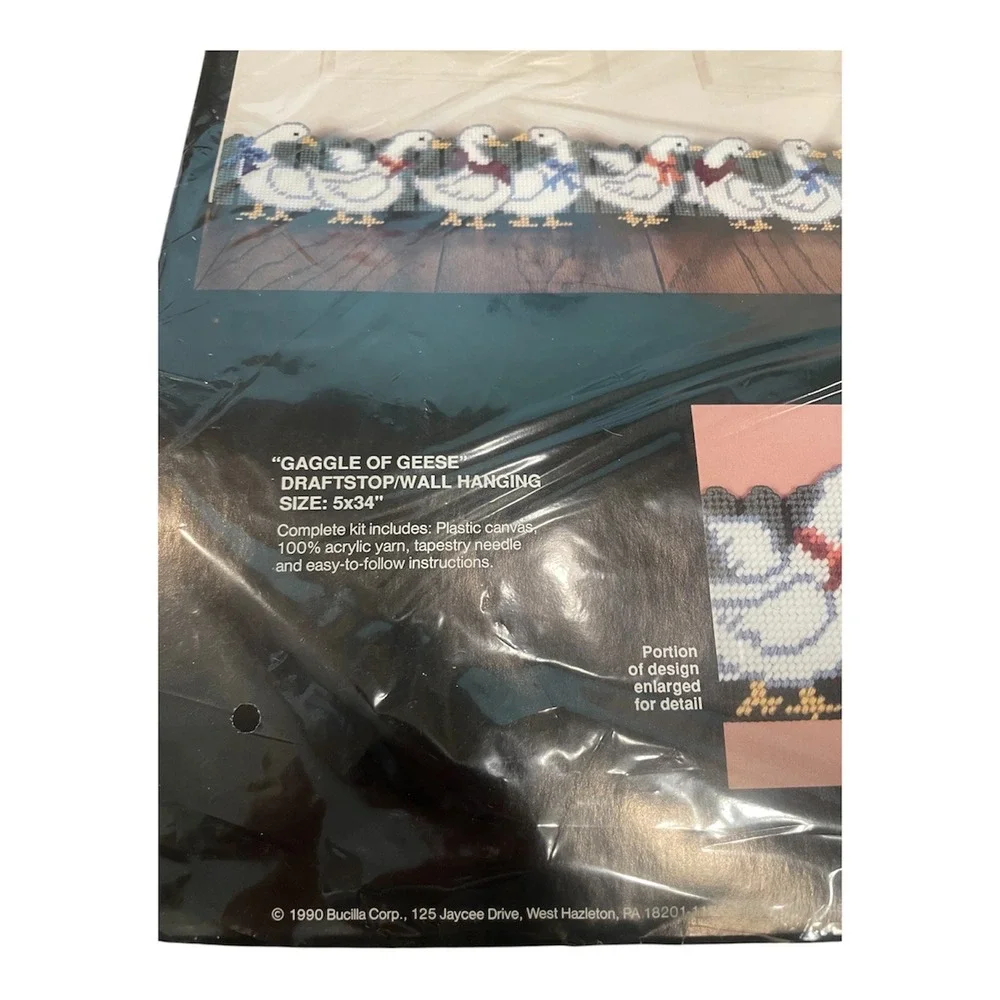 Bucilla Gaggle of Geese Plastic Canvas‎ Kit Vintage 1990 Draftstop Wall Decor